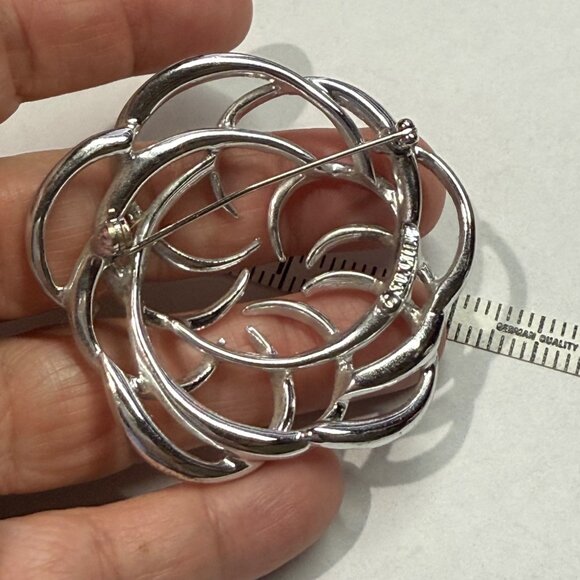 Sarah Coventry vintage silver swirl brooch pin 2.25" swirl cluster‎ - Picture 3 of 5